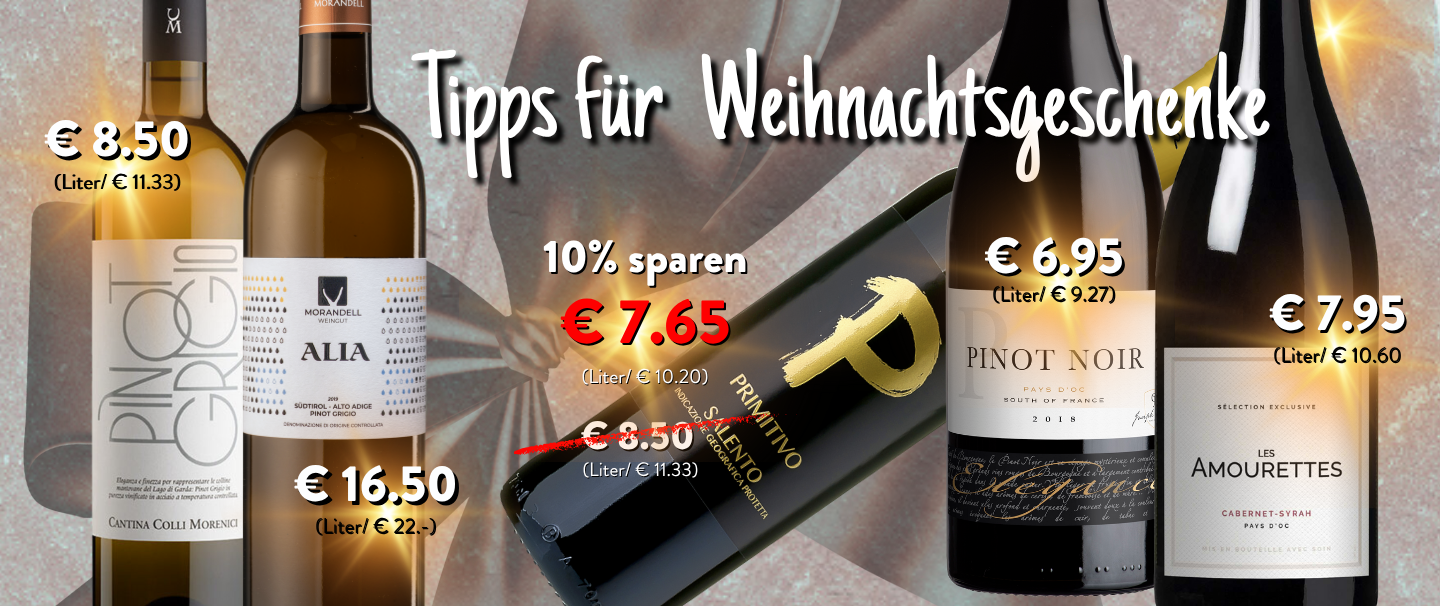 Tipps für Weihnachtsgeschenke bei Wein-Musketier